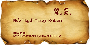 Mátyássy Ruben névjegykártya